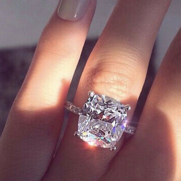 NEW 925 Sterling Silver Square Stone ❇️ Ring - Picture 4 of 10